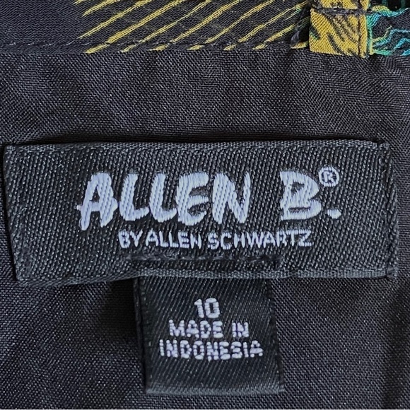 Allen B Schwartz Colorful Chevron Ruffled Shoulder Flowy Maxi Dress Size 10 - Picture 7 of 8